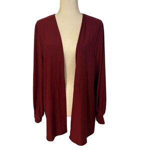 Wrapper Womens Open Front Cardigan XL Long Sleeve Lightweight Burgundy